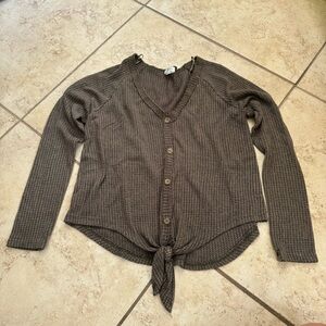 Sienna Sky Brownish/Green Button Down Shirt